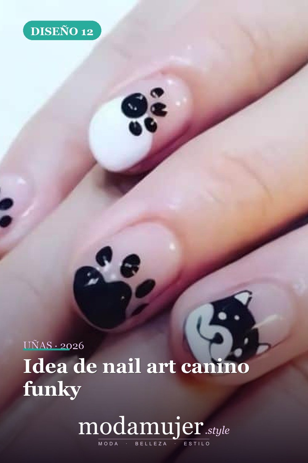 Idea de nail art canino funky — 25 Increíbles Diseños de Uñas Husky para el Invierno
