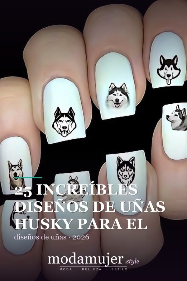 25 Increíbles Diseños de Uñas Husky para el Invierno