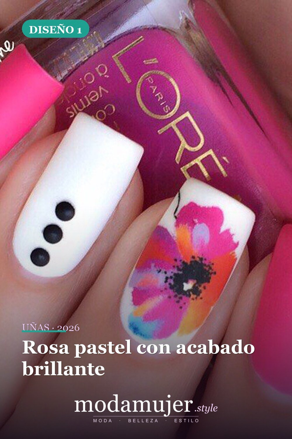 Rosa pastel con acabado brillante — 25 lindos diseños de uñas rosas para niñas