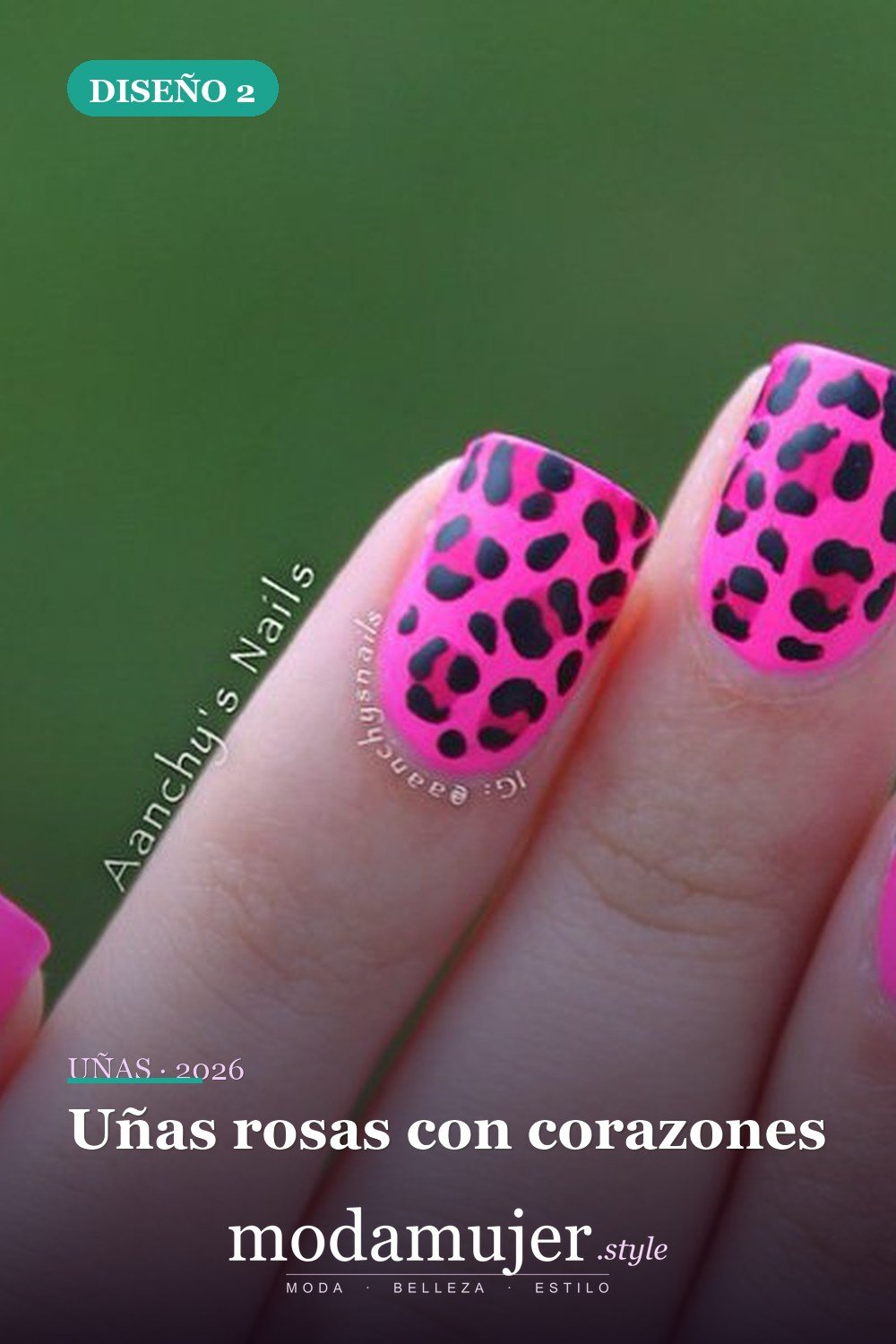 Uñas rosas con corazones — 25 lindos diseños de uñas rosas para niñas
