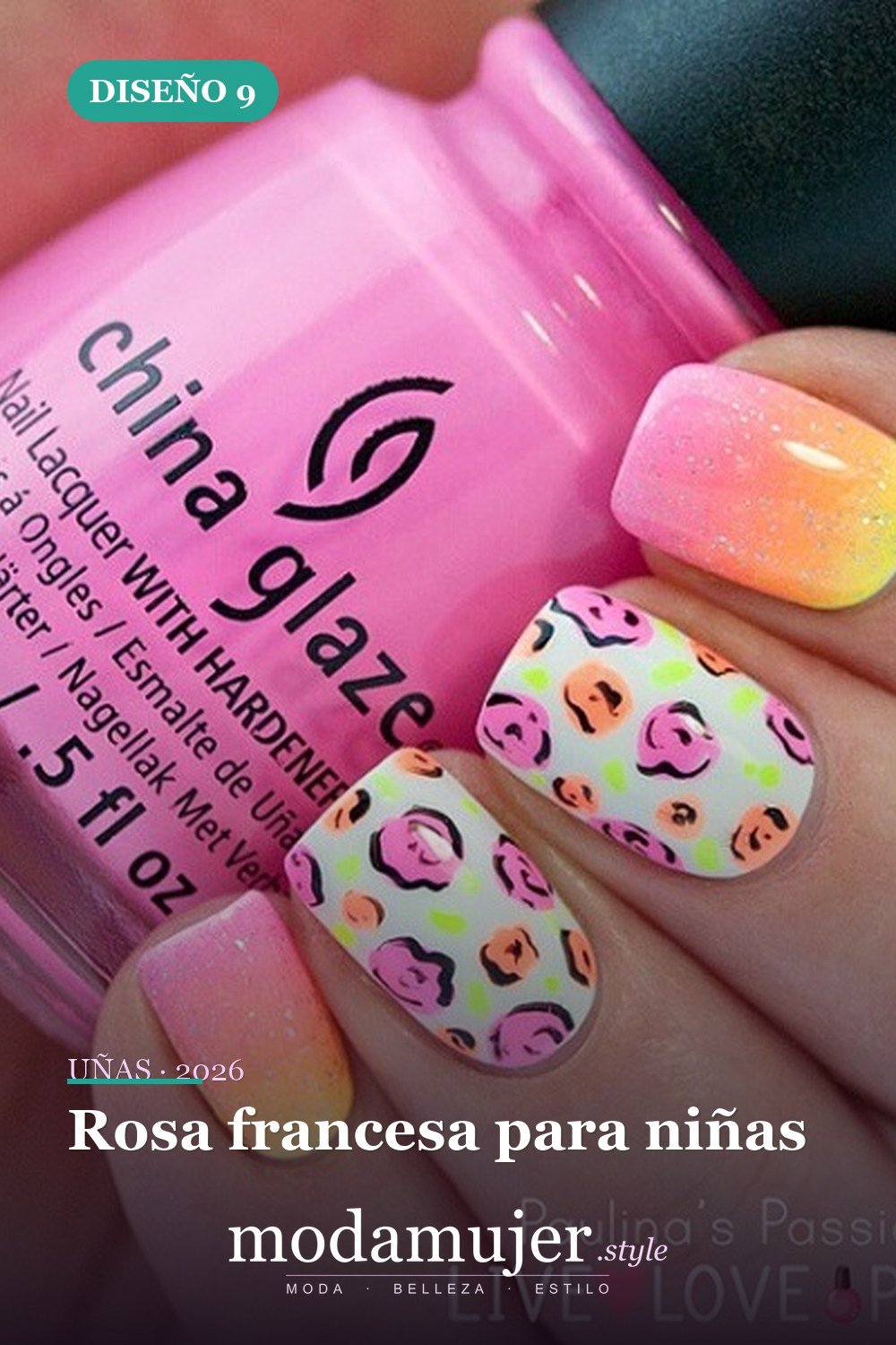 Rosa francesa para niñas — 25 lindos diseños de uñas rosas para niñas