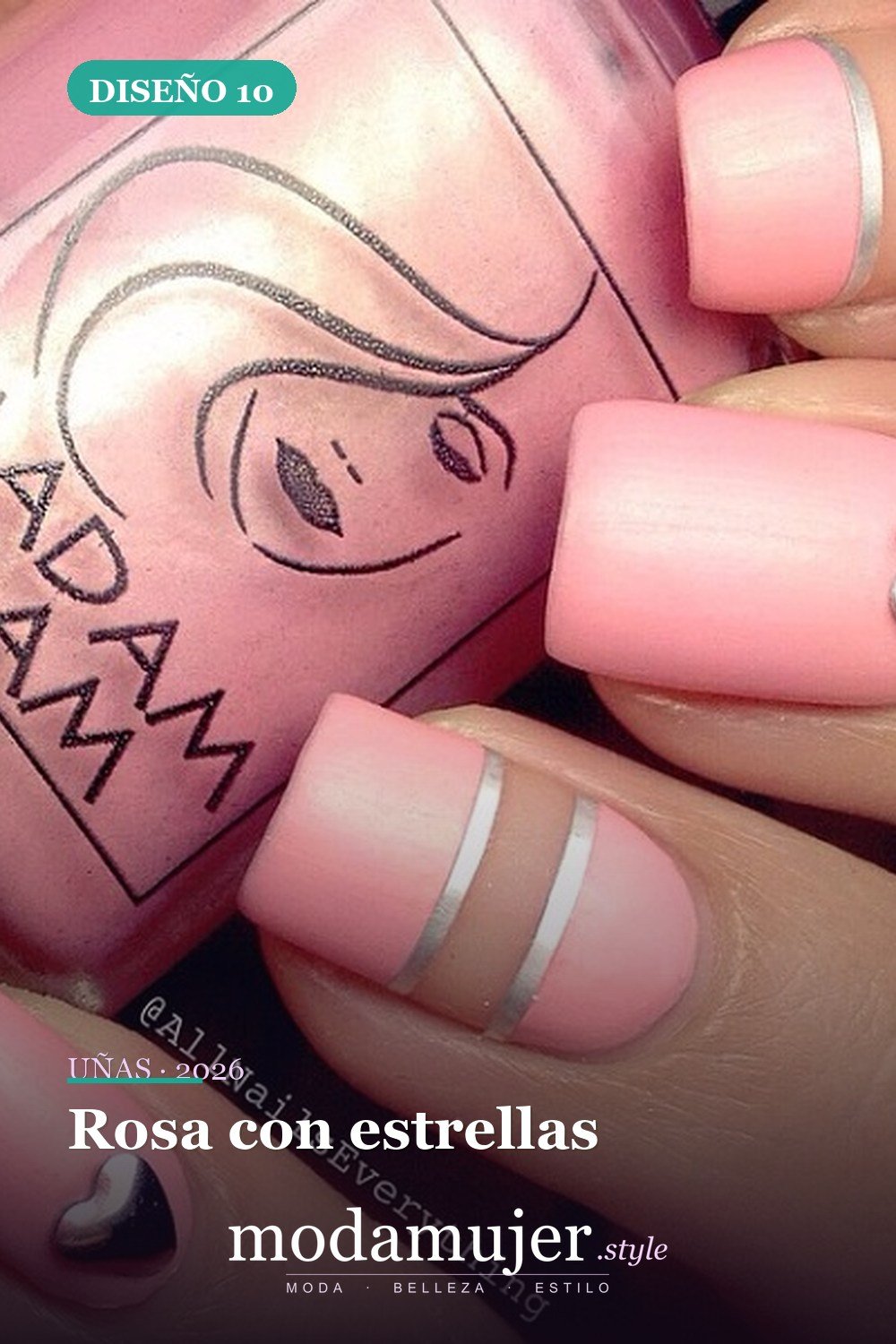 Rosa con estrellas — 25 lindos diseños de uñas rosas para niñas