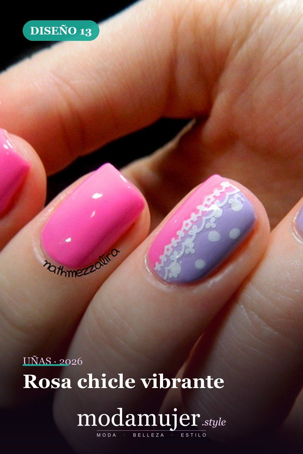 Rosa chicle vibrante — 25 lindos diseños de uñas rosas para niñas