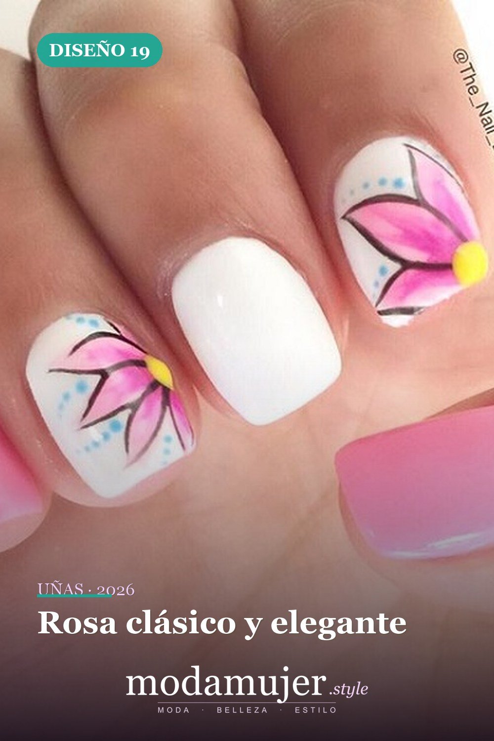 Rosa clásico y elegante — 25 lindos diseños de uñas rosas para niñas