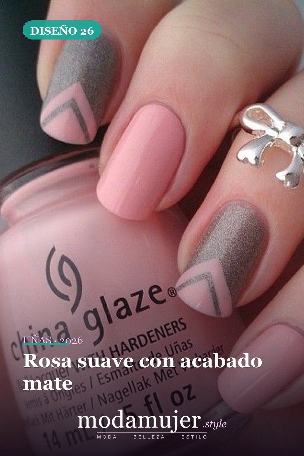 Rosa suave con acabado mate — 25 lindos diseños de uñas rosas para niñas