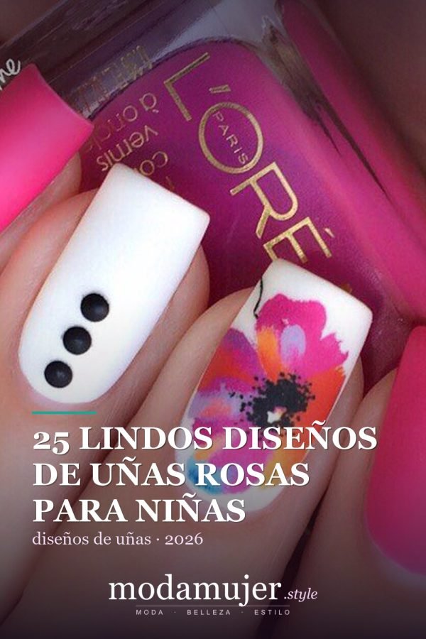 25 lindos diseños de uñas rosas para niñas