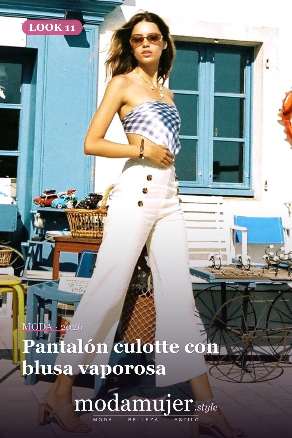Pantalón culotte con blusa vaporosa — 25 mejores ideas lindas de trajes de pantalones de verano