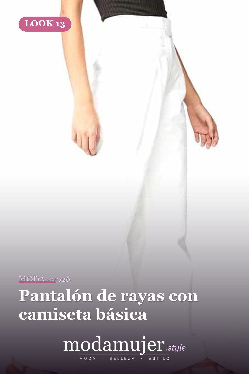Pantalón de rayas con camiseta básica — 25 mejores ideas lindas de trajes de pantalones de verano