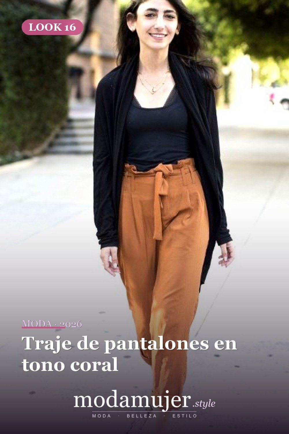 Traje de pantalones en tono coral — 25 mejores ideas lindas de trajes de pantalones de verano