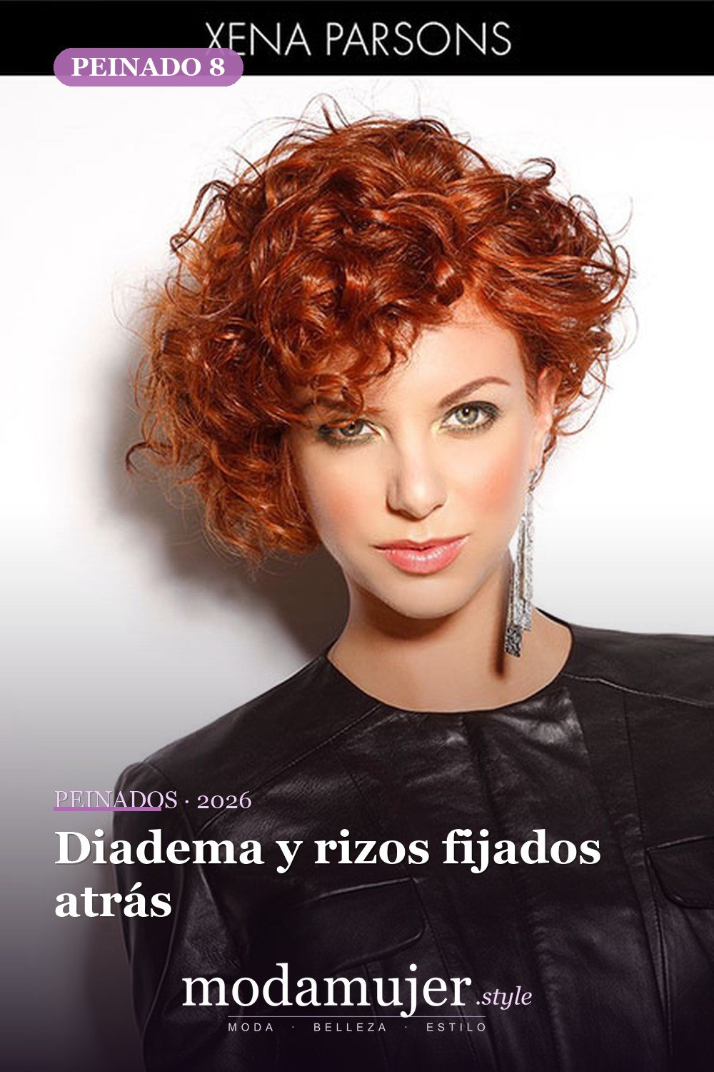 Diadema y rizos fijados atrás — 25 peinados para cabello corto y rizado