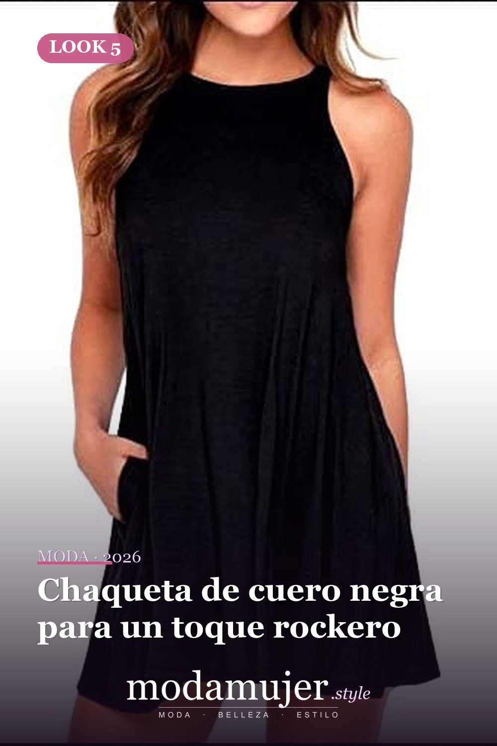 Chaqueta de cuero negra para un toque rockero — 25 ideas de trajes casuales de verano negro