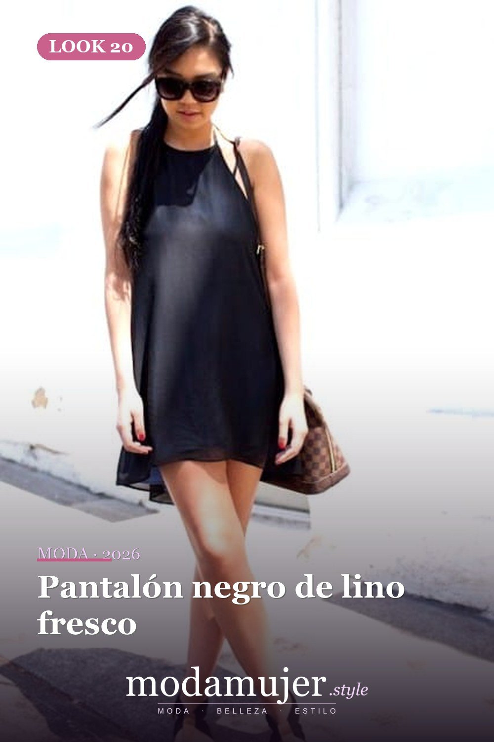 Pantalón negro de lino fresco — 25 ideas de trajes casuales de verano negro