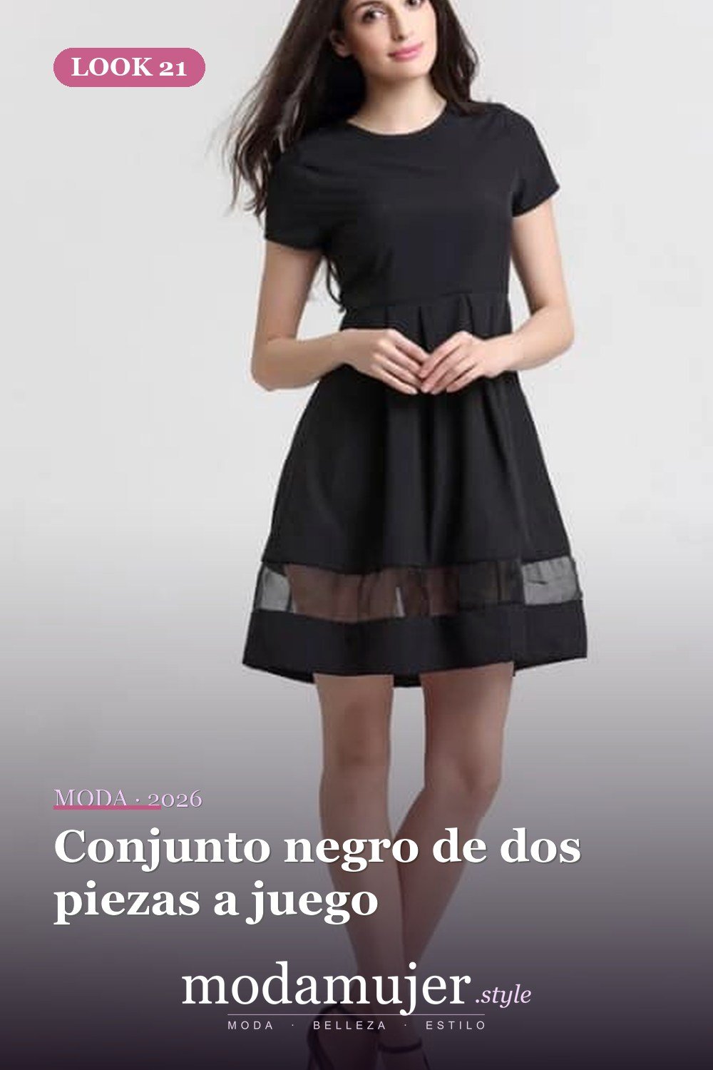 Conjunto negro de dos piezas a juego — 25 ideas de trajes casuales de verano negro
