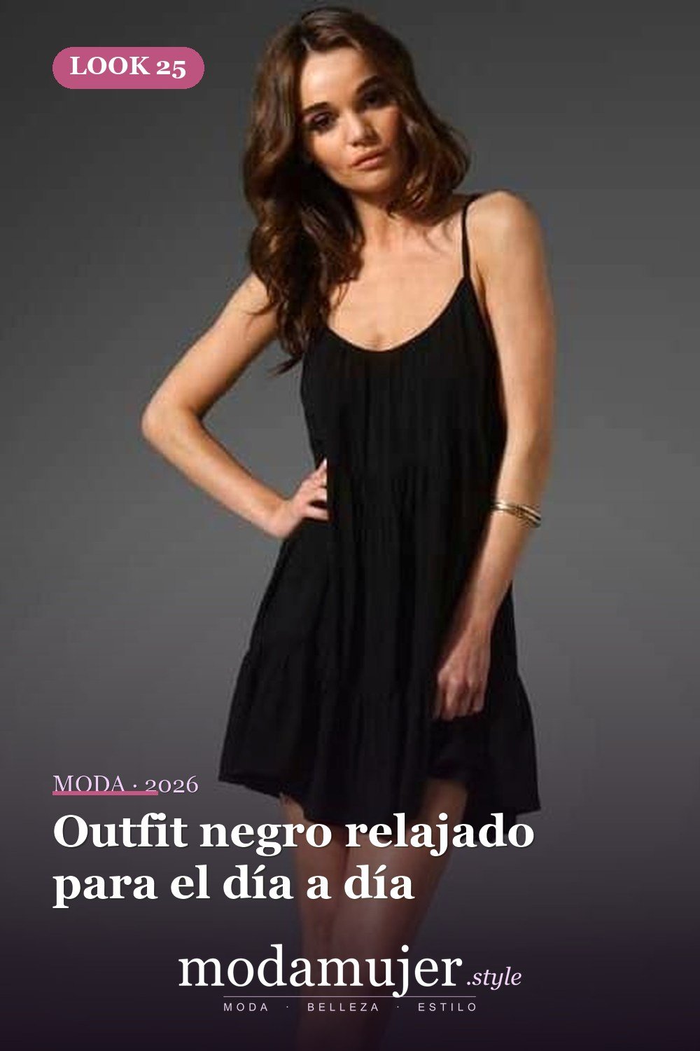 Outfit negro relajado para el día a día — 25 ideas de trajes casuales de verano negro
