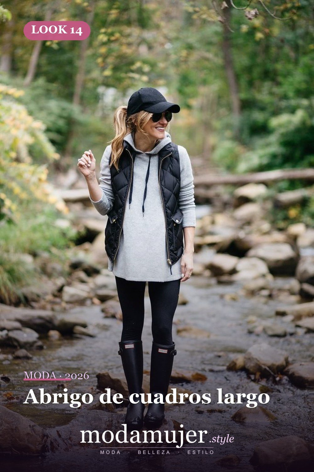 Abrigo de cuadros largo — 25 ideas de trajes de otoño que debes tener