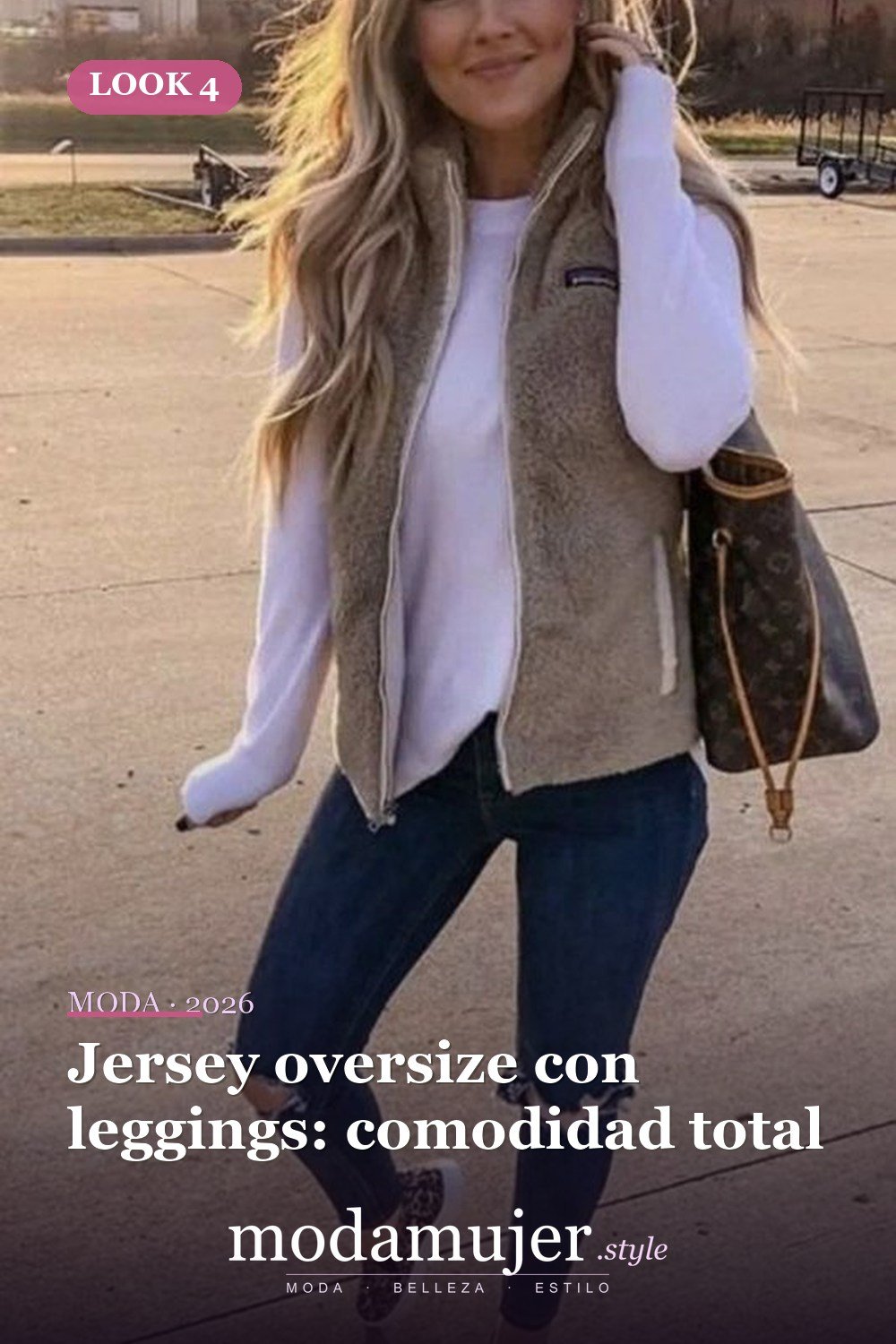 Jersey oversize con leggings: comodidad total — 26+ Mejores conjuntos casuales de invierno para mujer