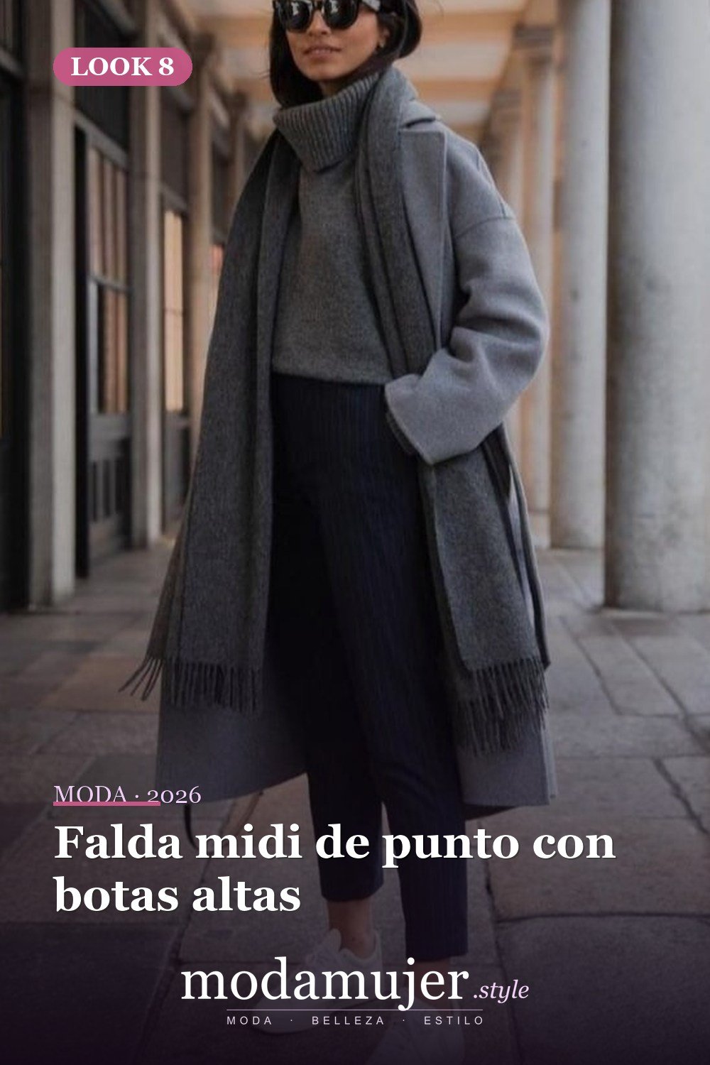Falda midi de punto con botas altas — 26+ Mejores conjuntos casuales de invierno para mujer