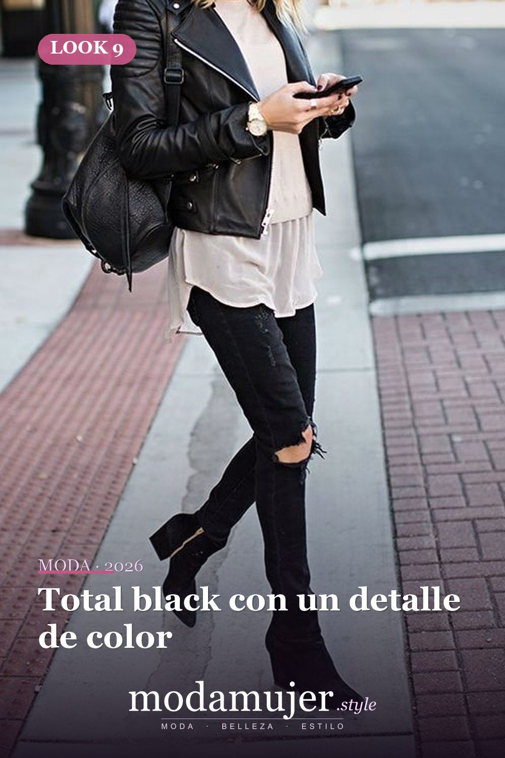 Total black con un detalle de color — 26+ Mejores conjuntos casuales de invierno para mujer