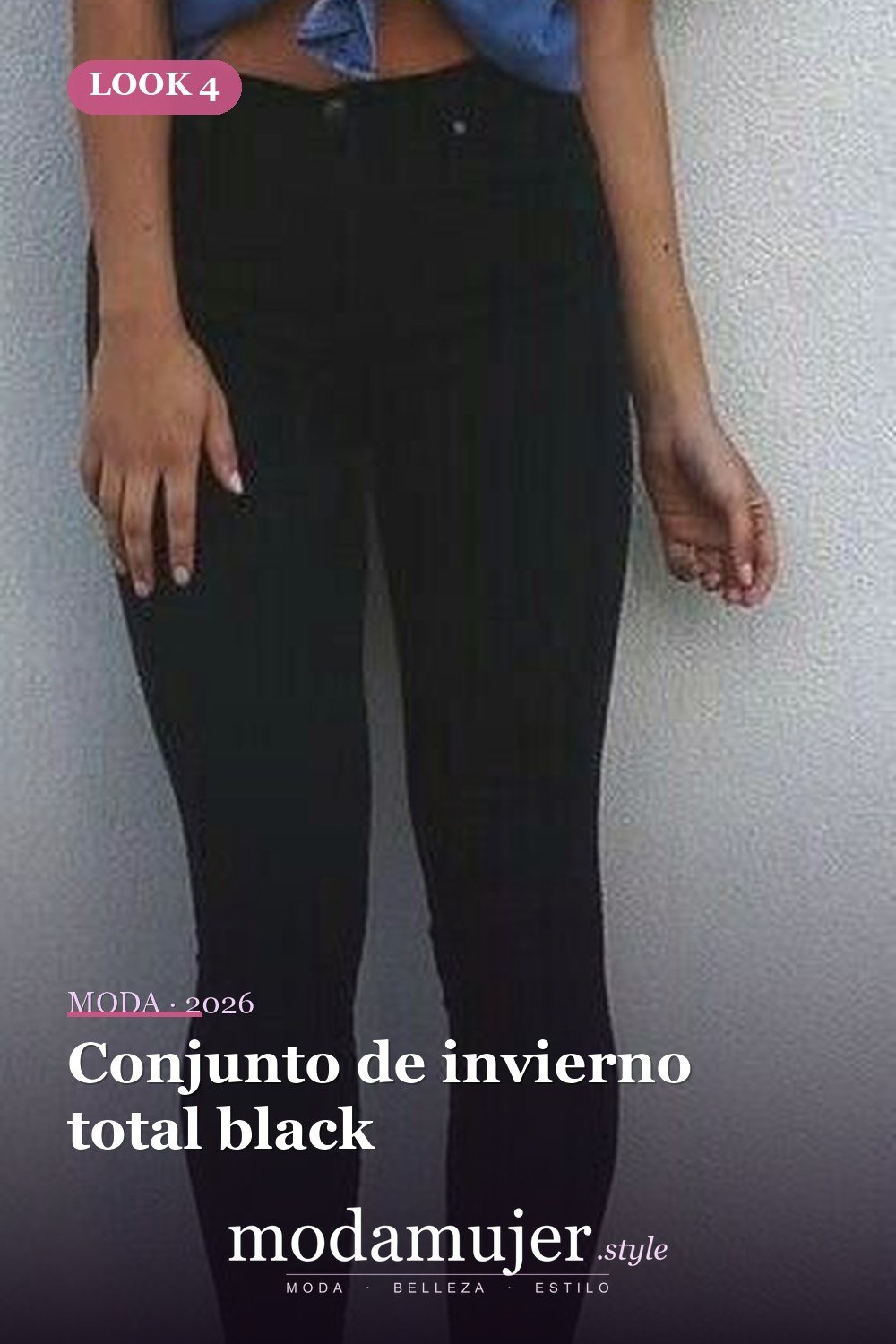 Conjunto de invierno total black — 27 ideas elegantes para vestir con jeans negros