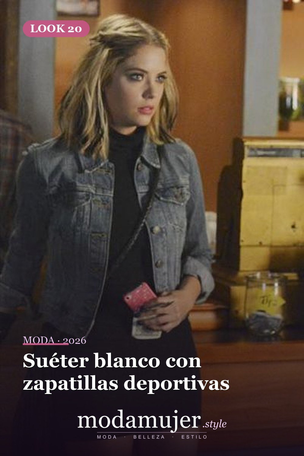 Suéter blanco con zapatillas deportivas — 27 ideas elegantes para vestir con jeans negros