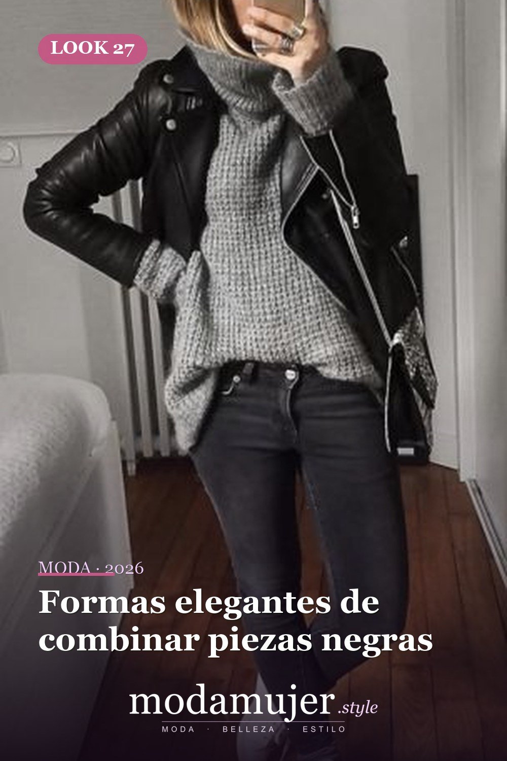 Formas elegantes de combinar piezas negras — 27 ideas elegantes para vestir con jeans negros