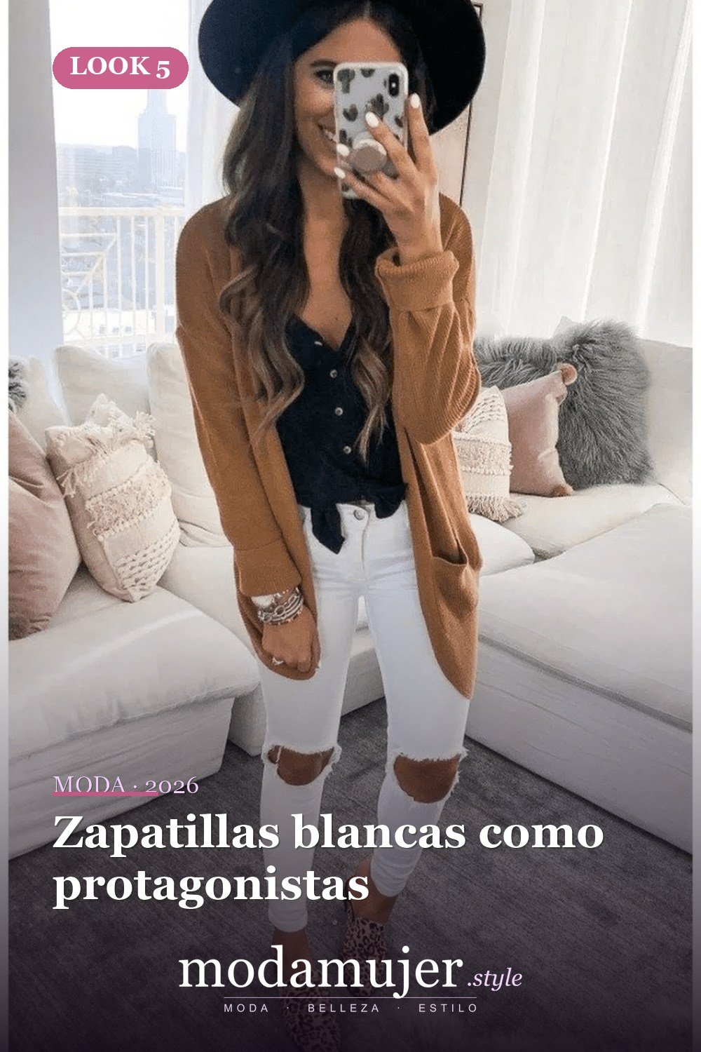 Zapatillas blancas como protagonistas — 28 conjuntos de moda casual de primavera con jeans