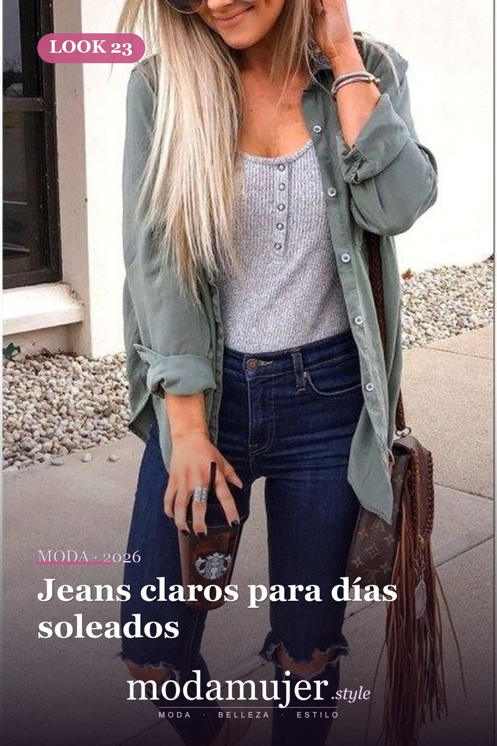Jeans claros para días soleados — 28 conjuntos de moda casual de primavera con jeans
