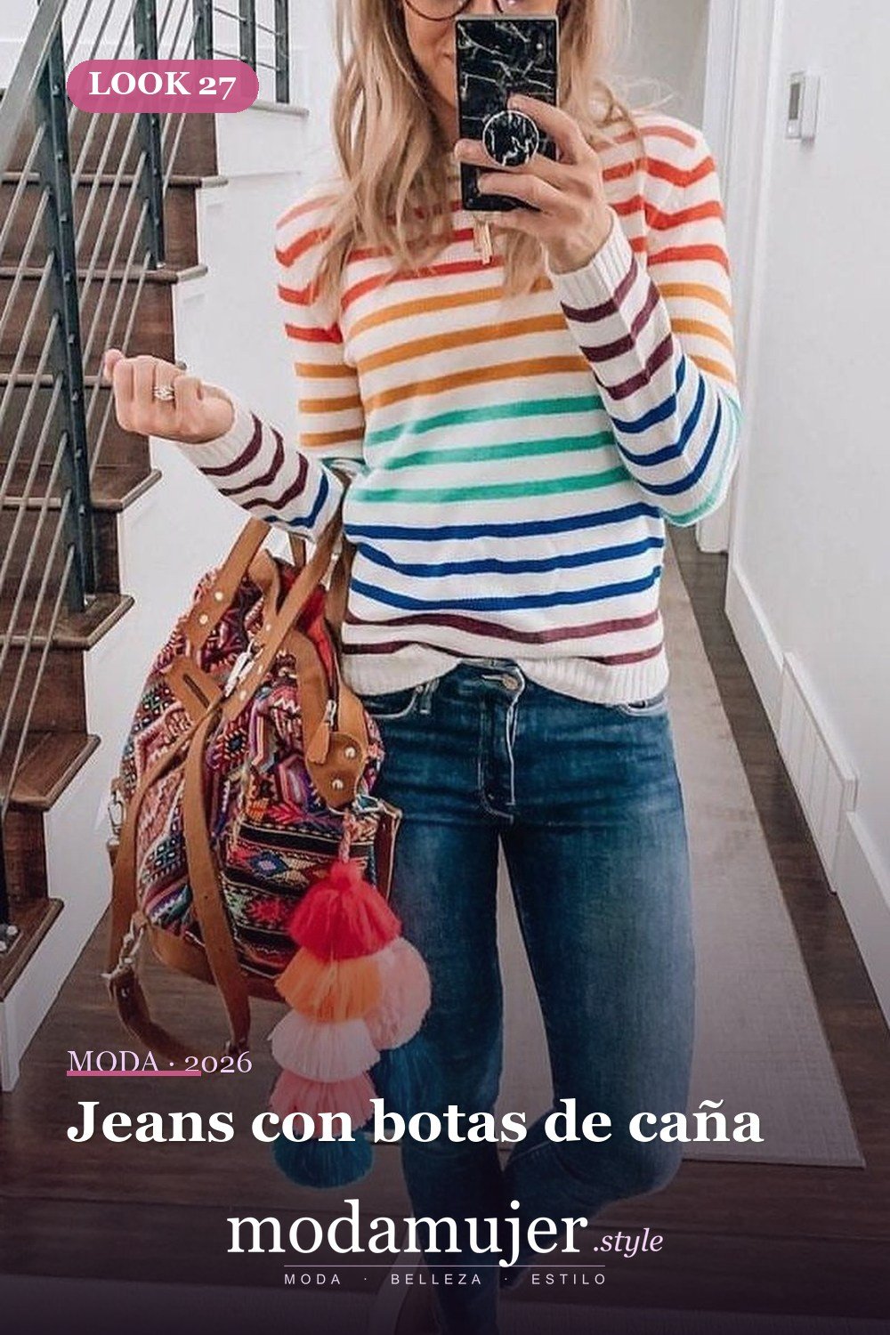 Jeans con botas de caña — 28 conjuntos de moda casual de primavera con jeans