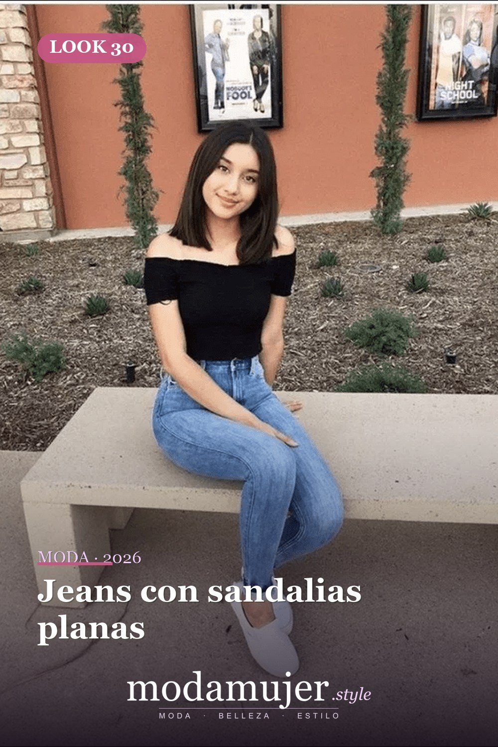 Jeans con sandalias planas — 28 conjuntos de moda casual de primavera con jeans