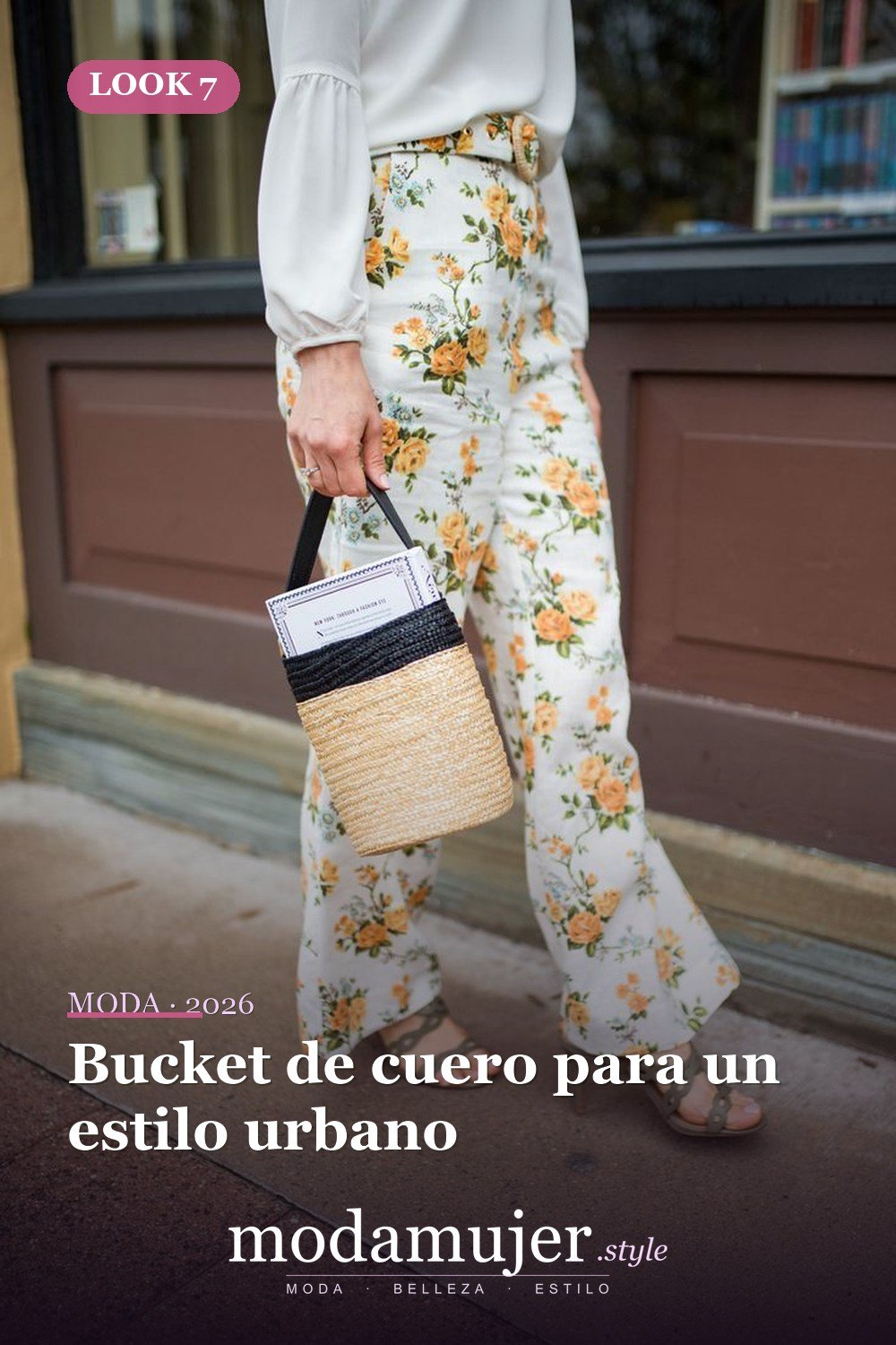 Bucket de cuero para un estilo urbano — 29 ideas de atuendos de bolsos tipo cubo que toda chica debe probar