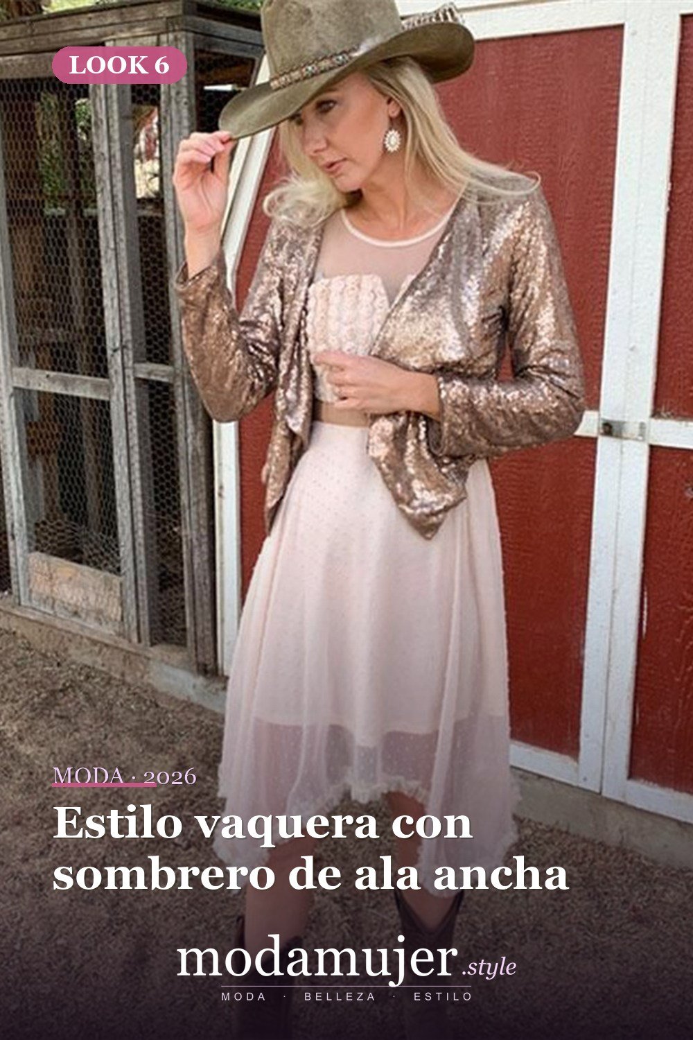 Estilo vaquera con sombrero de ala ancha — 29 vestidos de vaquera: ideas para probar