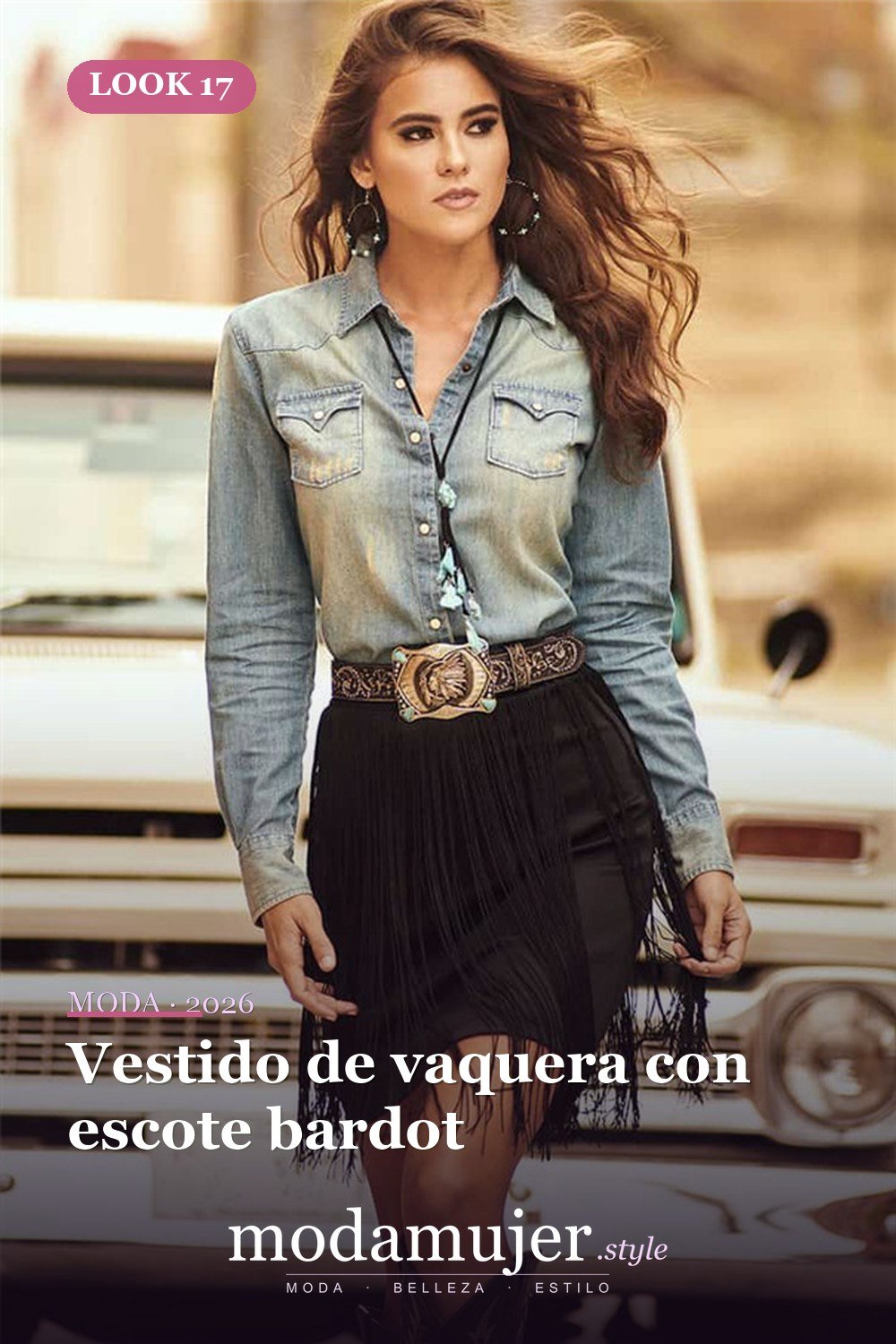 Vestido de vaquera con escote bardot — 29 vestidos de vaquera: ideas para probar