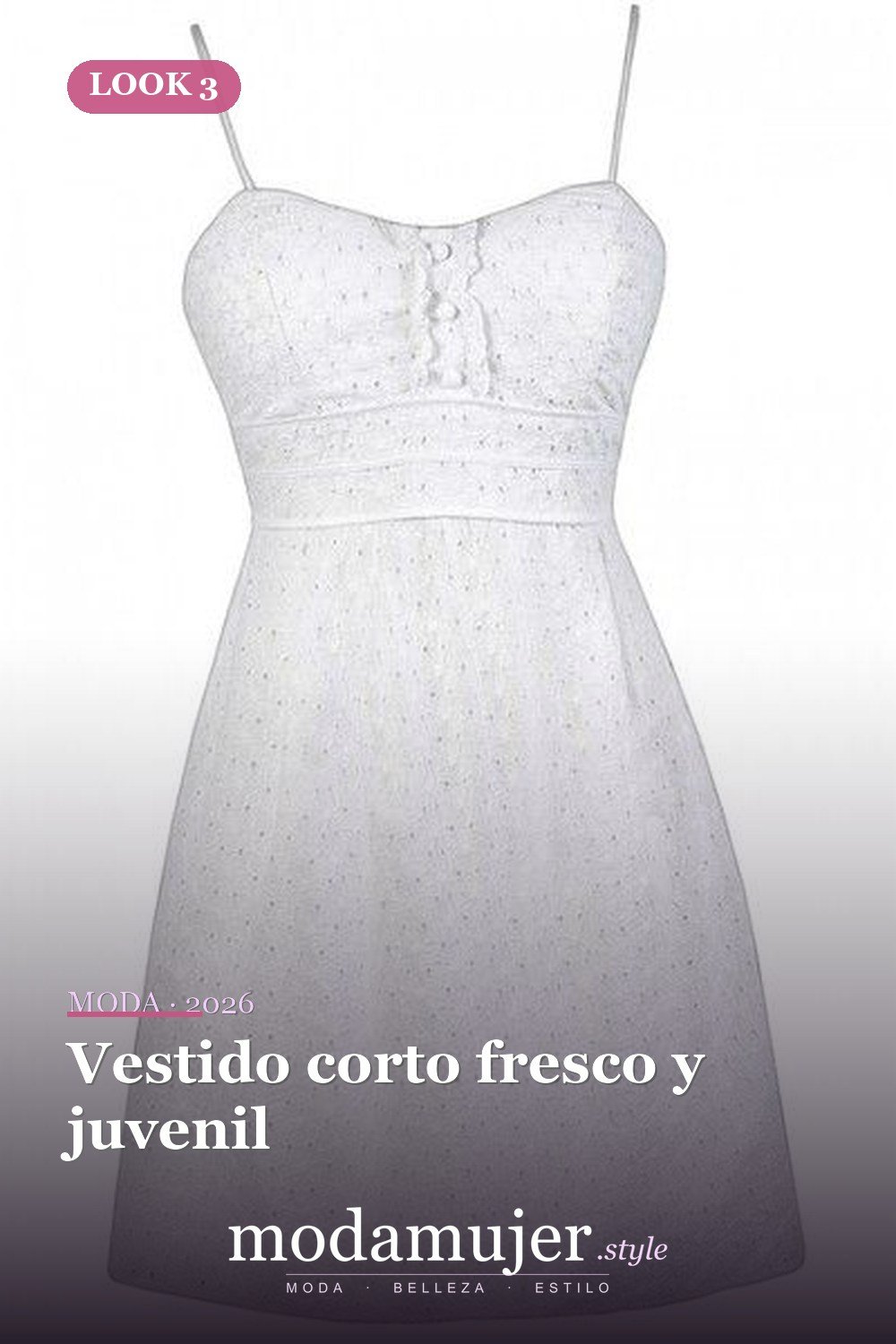 Vestido corto fresco y juvenil — 30 diseños de vestidos de graduación blancos para chicas con estilo