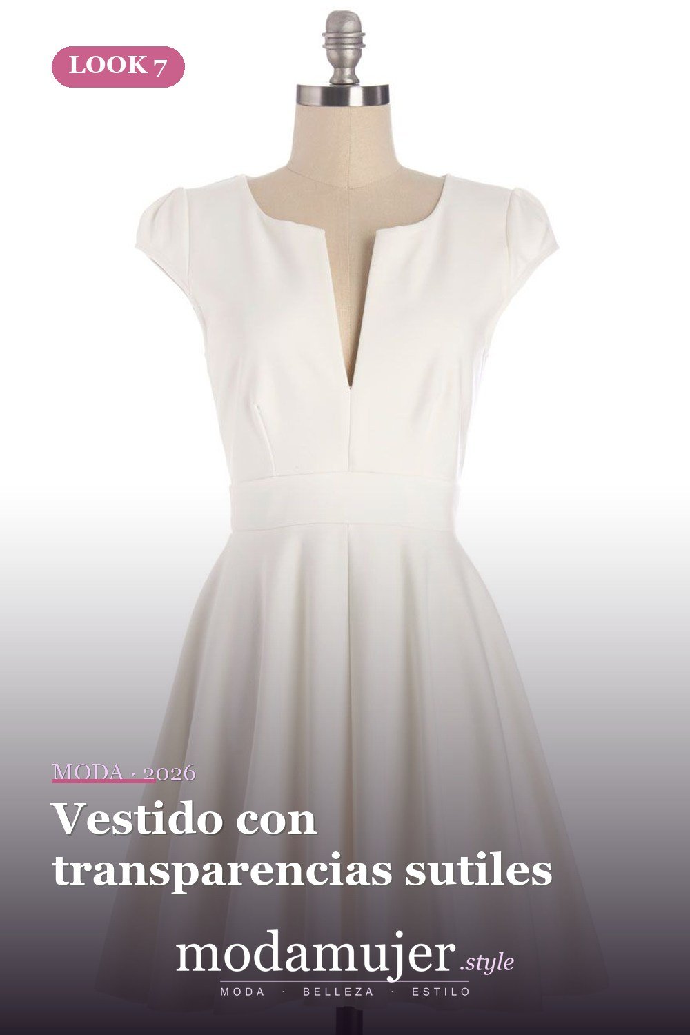 Vestido con transparencias sutiles — 30 diseños de vestidos de graduación blancos para chicas con estilo