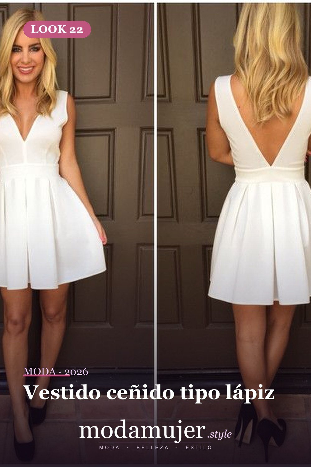 Vestido ceñido tipo lápiz — 30 diseños de vestidos de graduación blancos para chicas con estilo