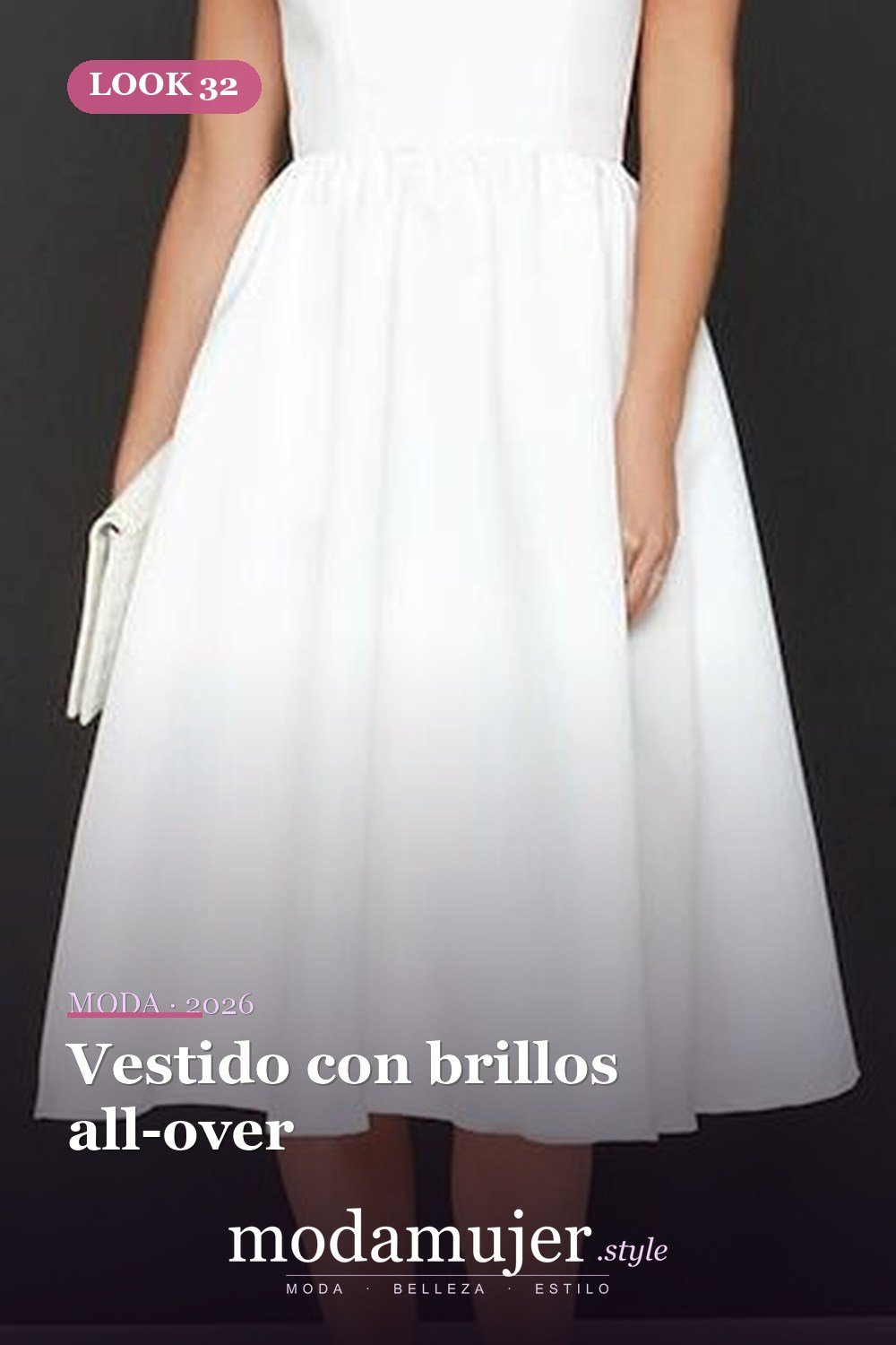 Vestido con brillos all-over — 30 diseños de vestidos de graduación blancos para chicas con estilo