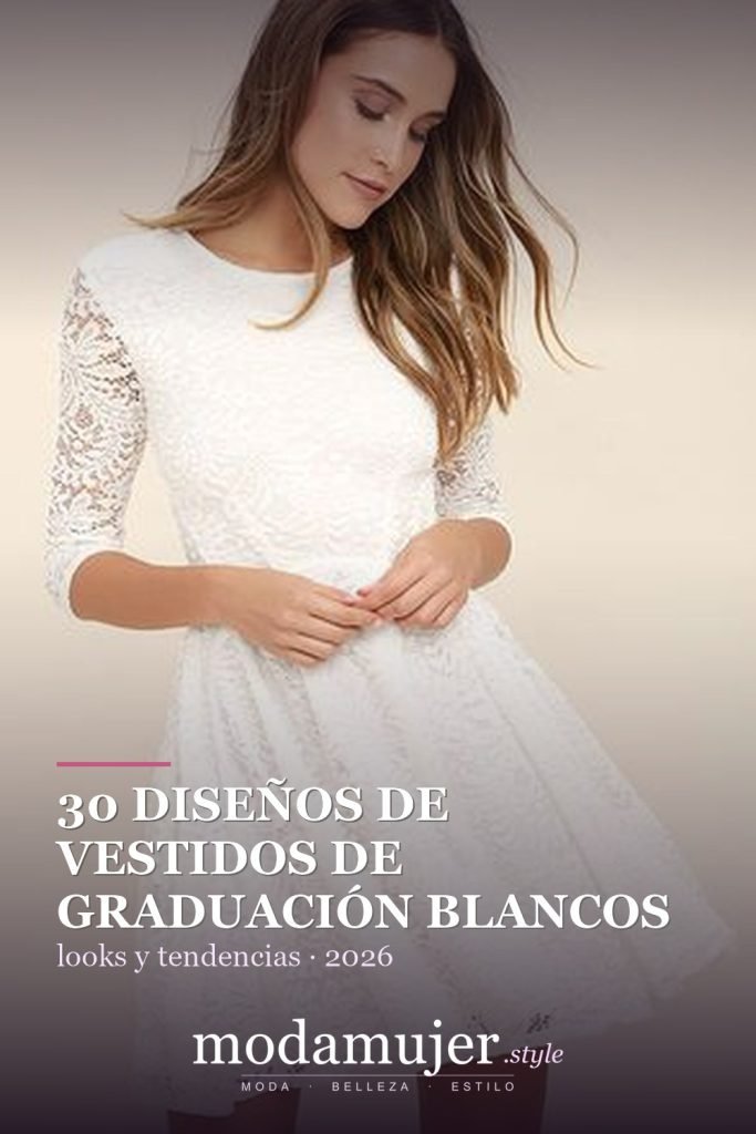 30 diseños de vestidos de graduación blancos para chicas con estilo - ModaMujer