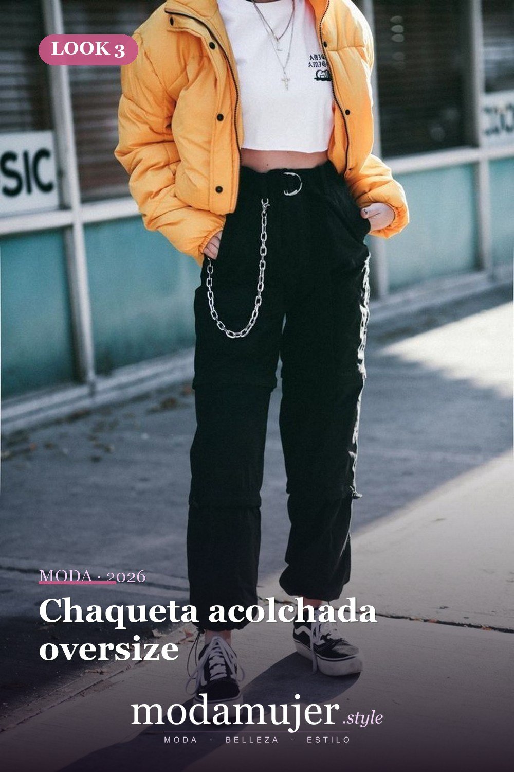 Chaqueta acolchada oversize — 30 ideas de moda urbana de invierno para mujer en 2026