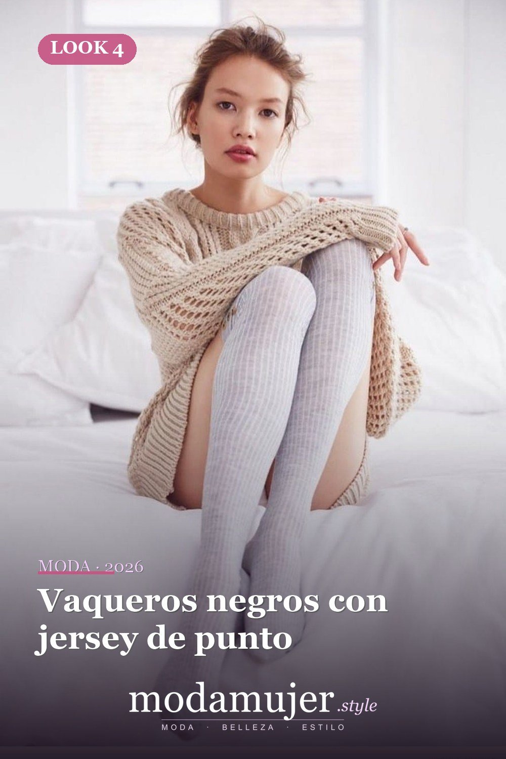 Vaqueros negros con jersey de punto — 30 ideas de moda urbana de invierno para mujer en 2026