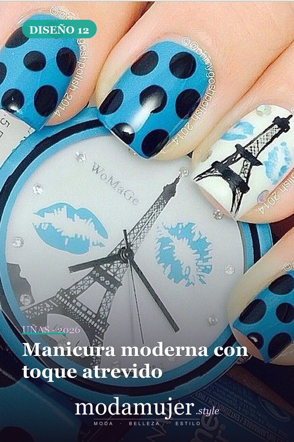 Manicura moderna con toque atrevido — 30 ideas de nail art fáciles para 2026: diseños de uñas para principiantes