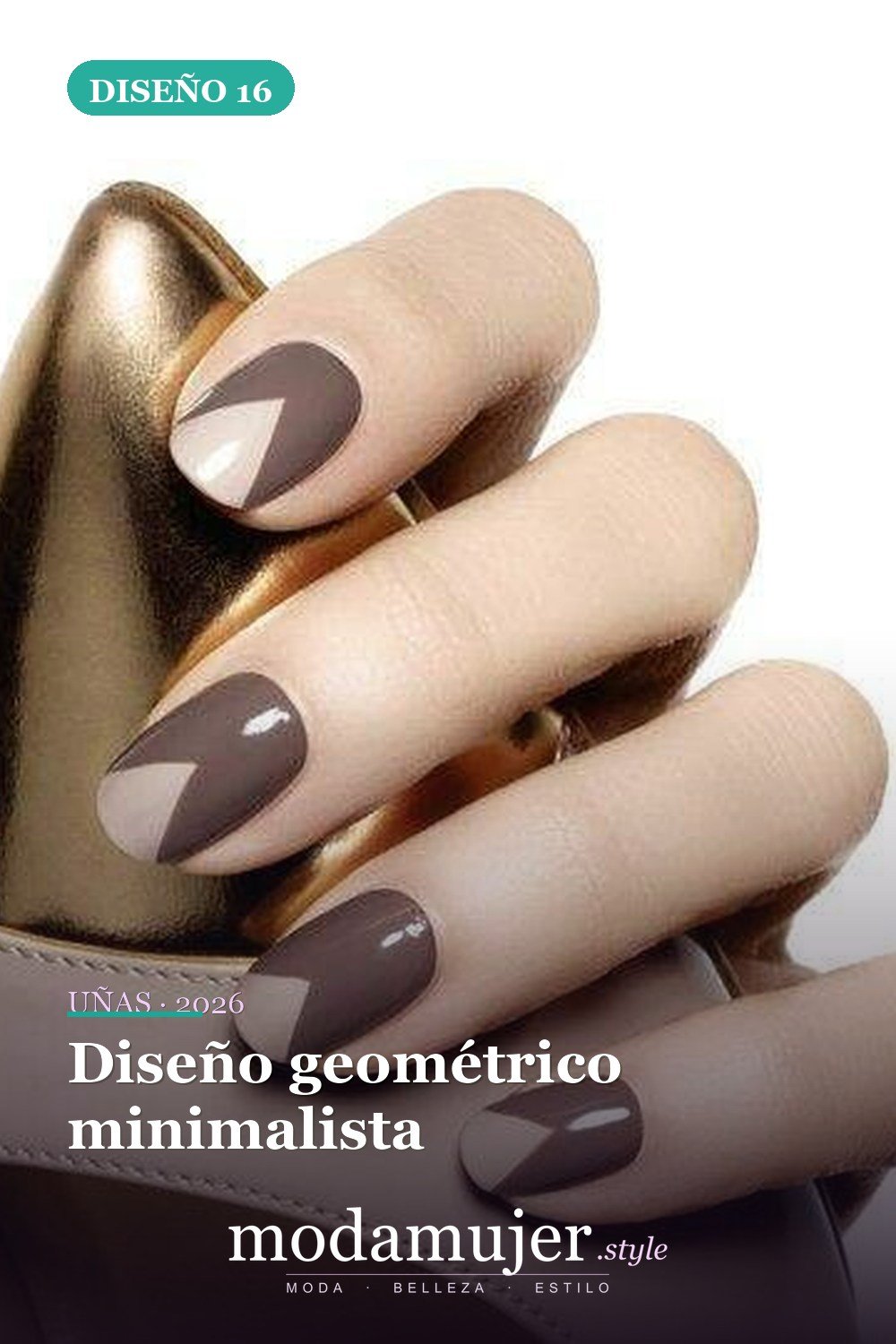 Diseño geométrico minimalista — 30 ideas de nail art fáciles para 2026: diseños de uñas para principiantes