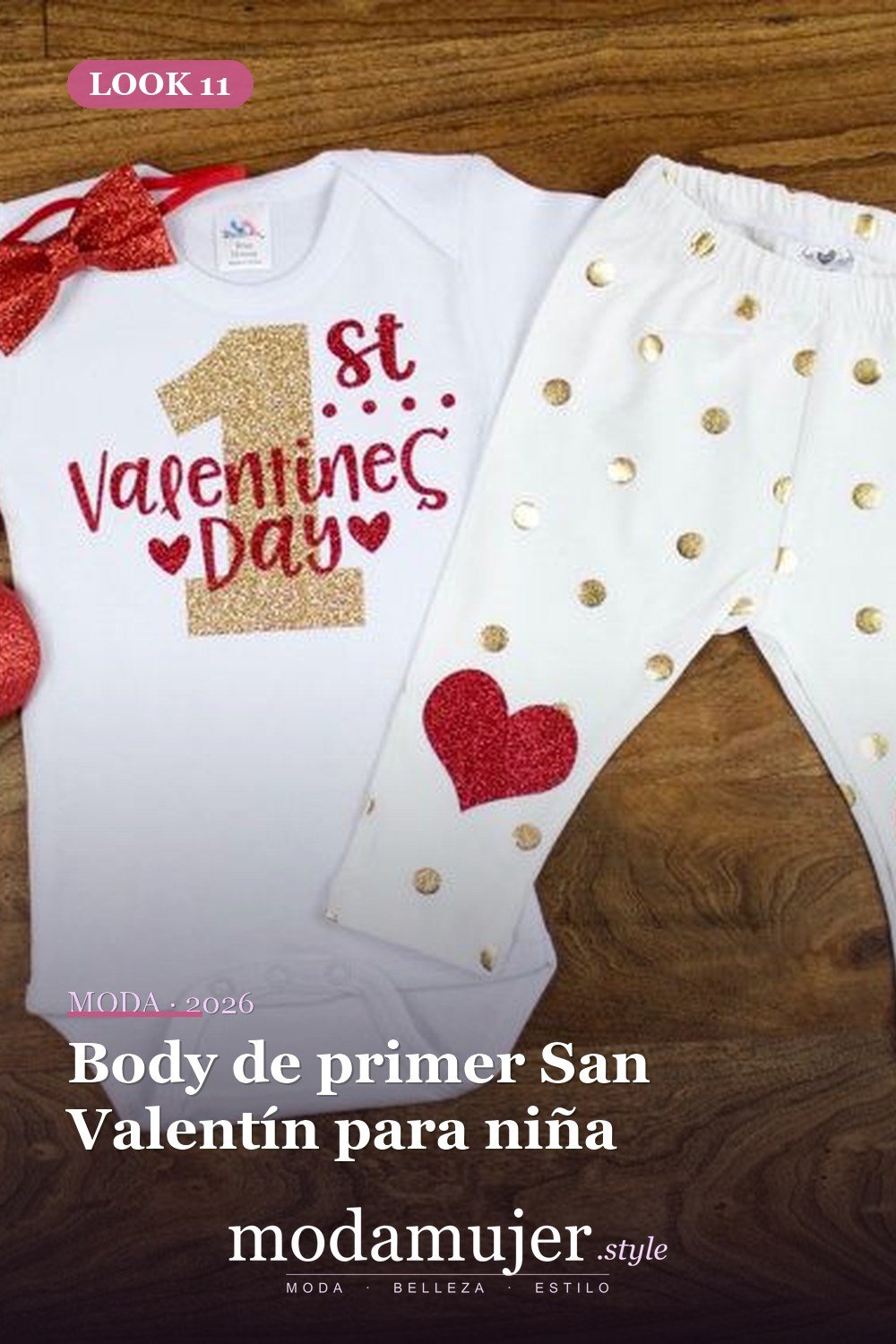 Body de primer San Valentín para niña — 30 ideas encantadoras de trajes de San Valentín para damas y niños