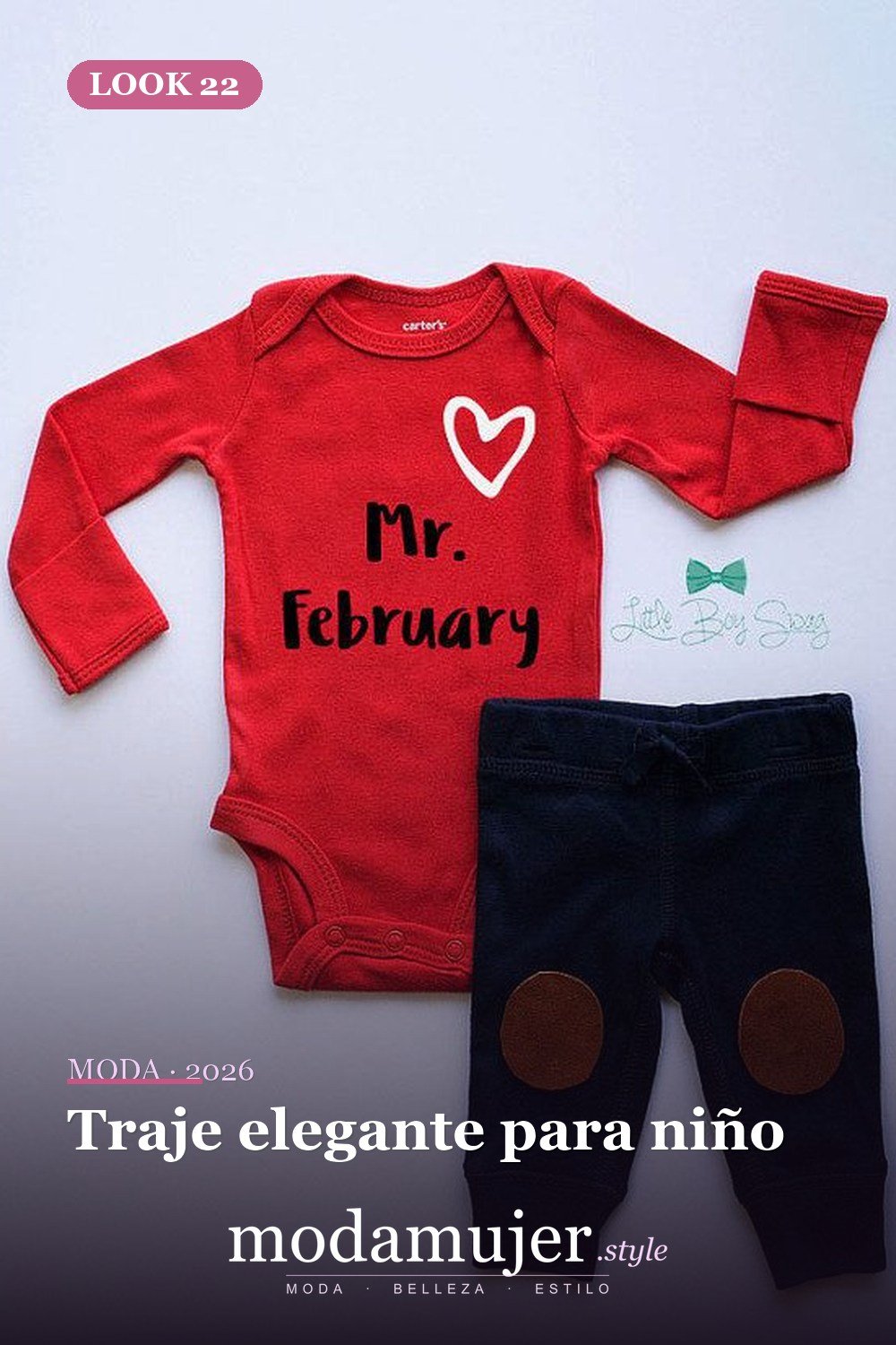 Traje elegante para niño — 30 ideas encantadoras de trajes de San Valentín para damas y niños