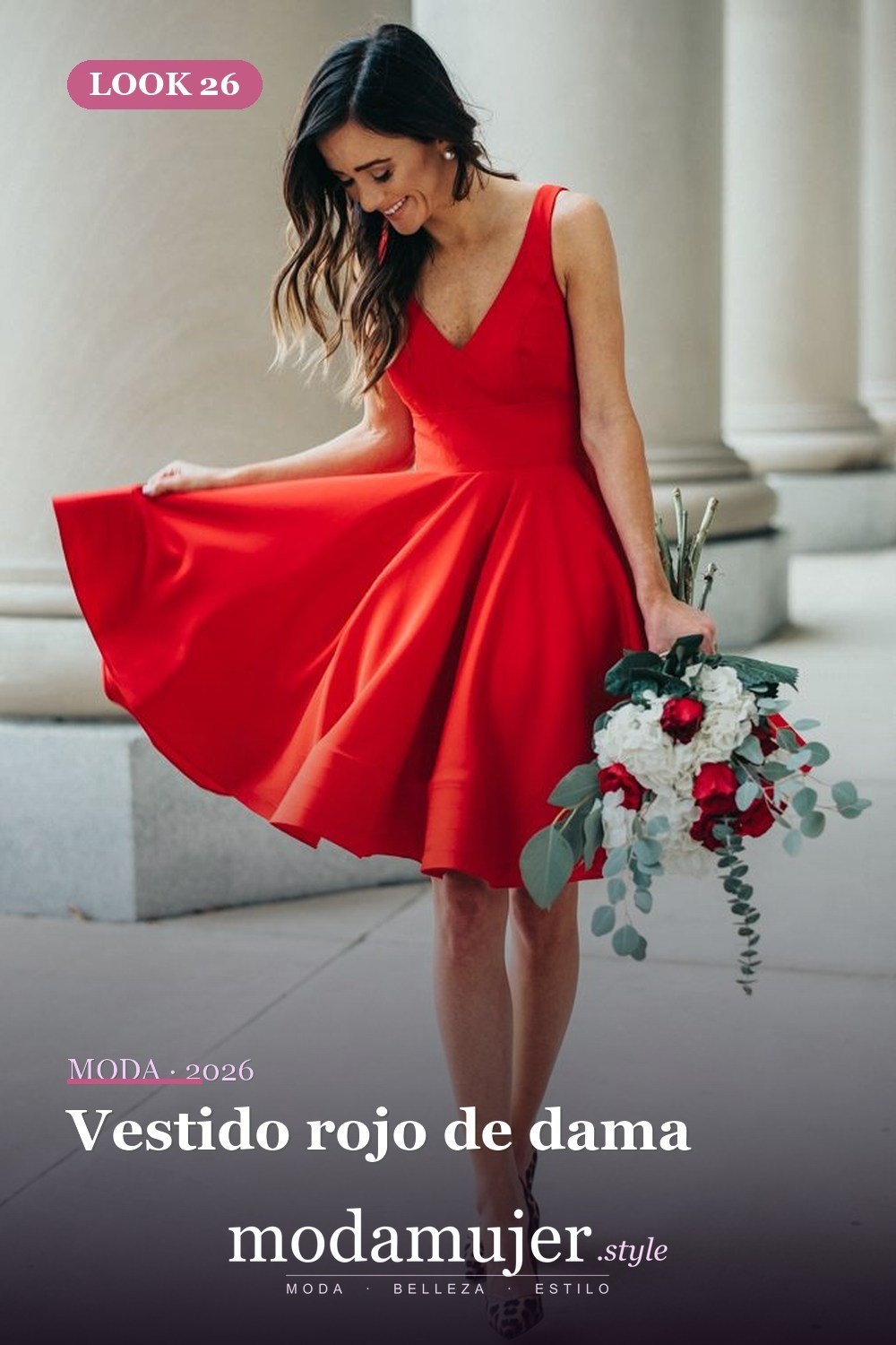 Vestido rojo de dama — 30 ideas encantadoras de trajes de San Valentín para damas y niños