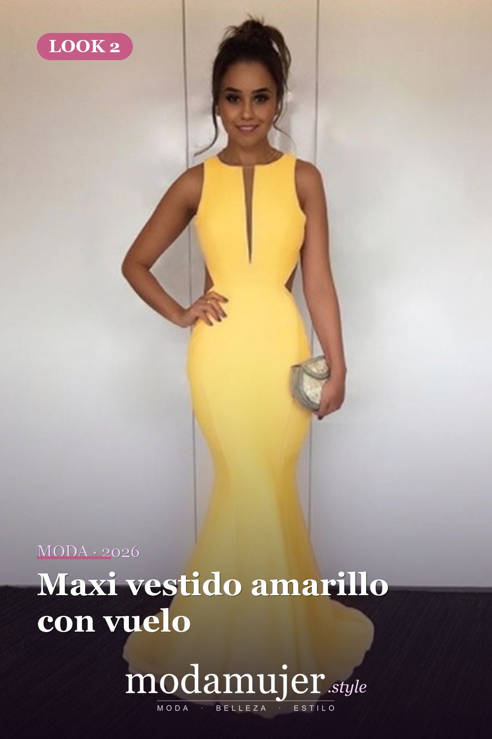 Maxi vestido amarillo con vuelo — 30 largos vestidos amarillos cómodos para esta primavera