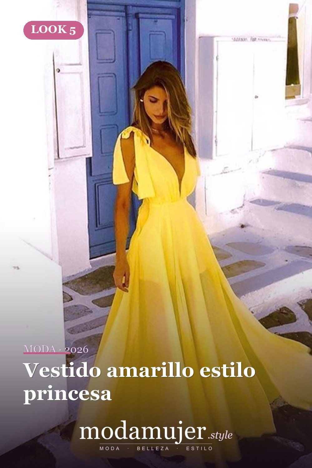 Vestido amarillo estilo princesa — 30 largos vestidos amarillos cómodos para esta primavera