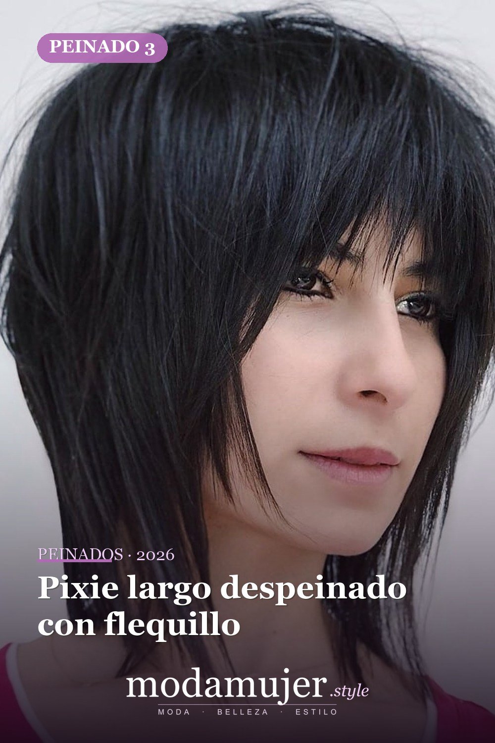 Pixie largo despeinado con flequillo — 30 mejores estilos de cabello de longitud media con flequillo