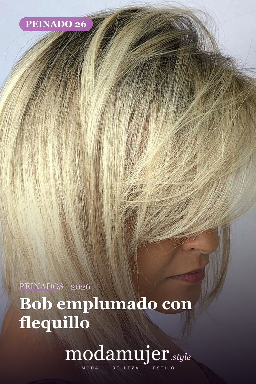 Bob emplumado con flequillo — 30 mejores estilos de cabello de longitud media con flequillo