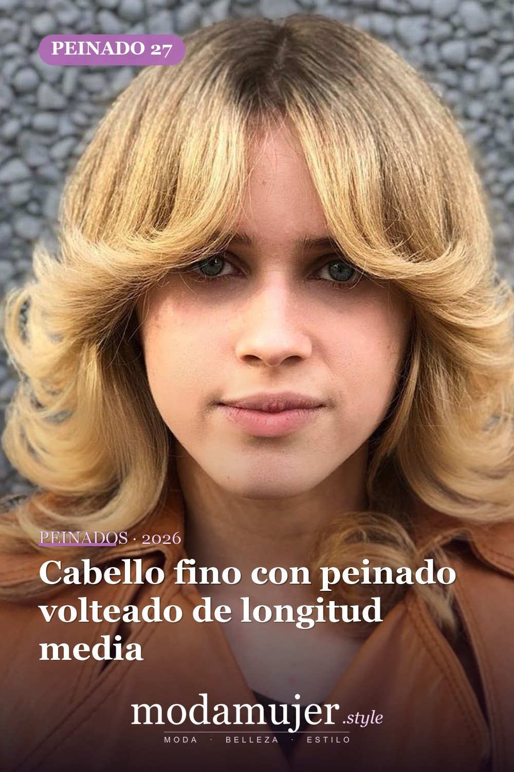 Cabello fino con peinado volteado de longitud media — 30 mejores estilos de cabello de longitud media con flequillo