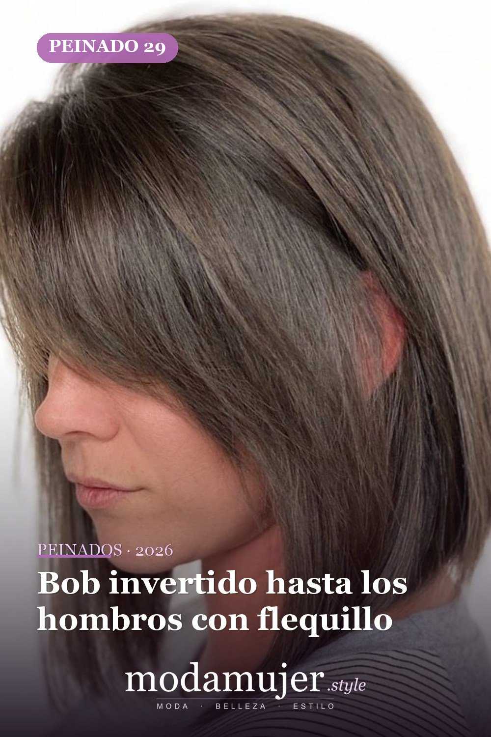 Bob invertido hasta los hombros con flequillo — 30 mejores estilos de cabello de longitud media con flequillo